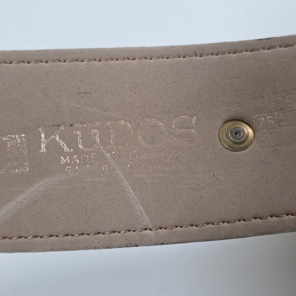 Kudos Vtg Medallion Embellished Belt Women Black Gold Whimsigoth Y2K 90s Fashion - Picture 10 of 11